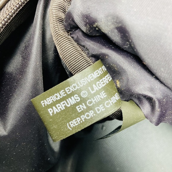 KARL LAGARFELD PARFUMS Duffle Bag Brown faux leather large travel Gym Bag 18x13" - Picture 6 of 14